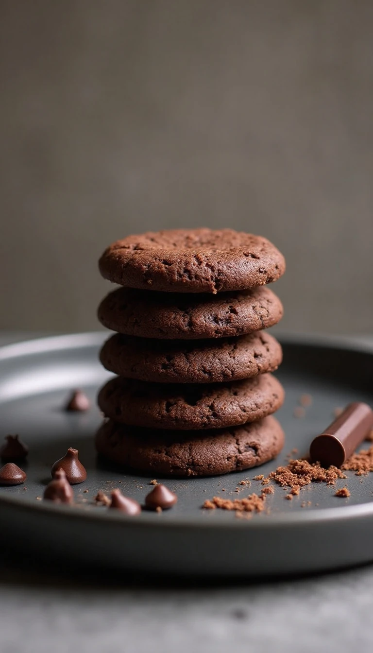 Double Dark Chocolate Chip Shortbread Cookies Recipe