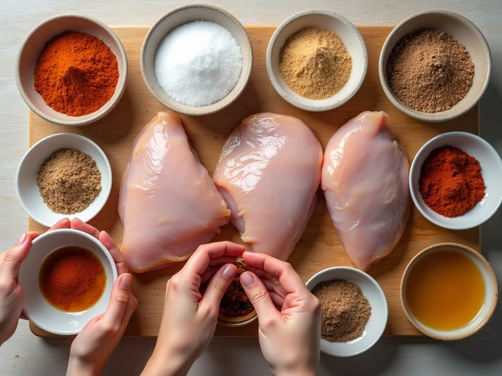 Ingredients for crispy dry-rub baked chicken