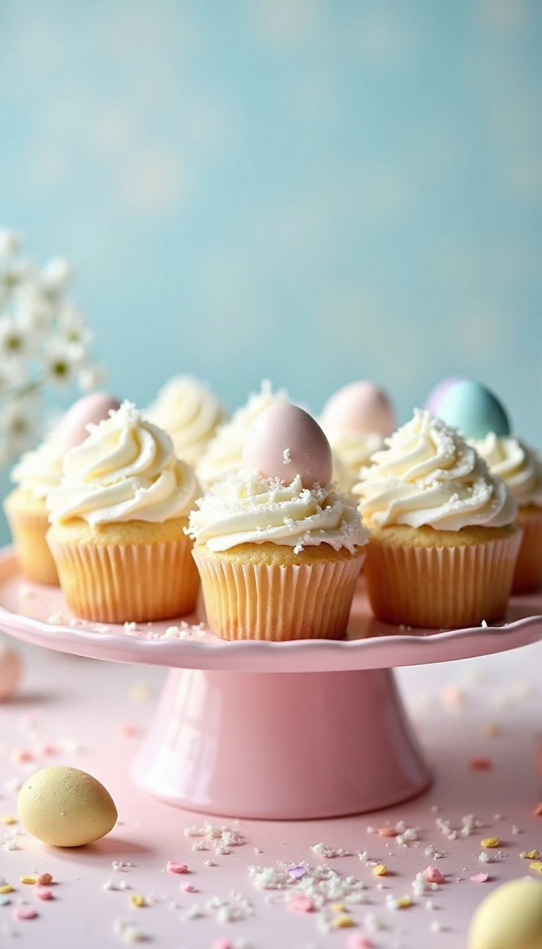 Easter Egg Coconut Cupcakes Recipe for Spring Baking