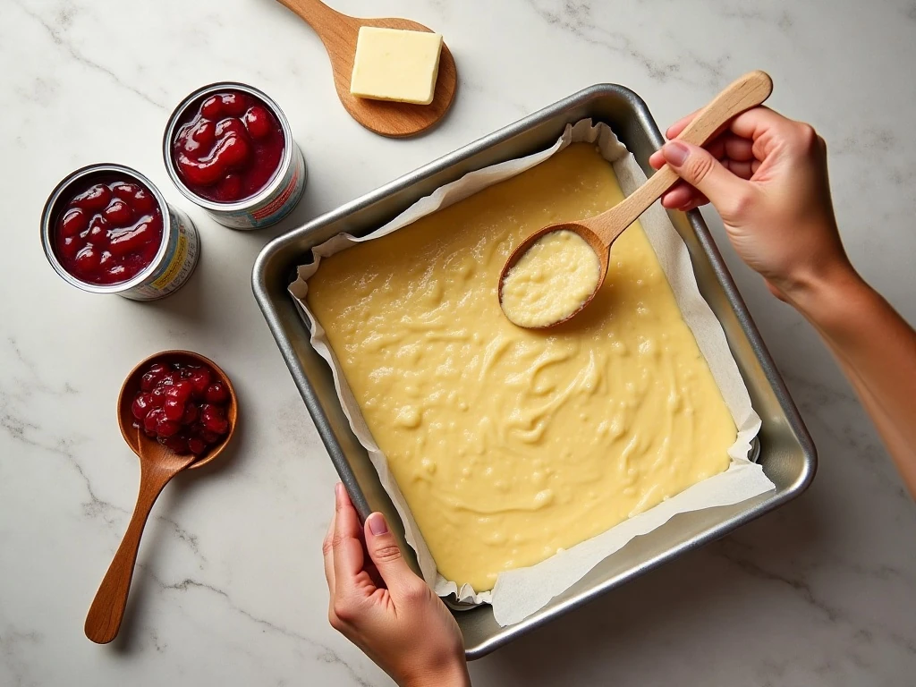 Ingredients for easy 3-ingredient cherry dump cake