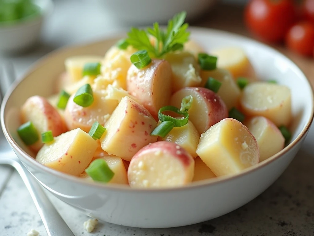 Finished easy 5-ingredient red potato salad