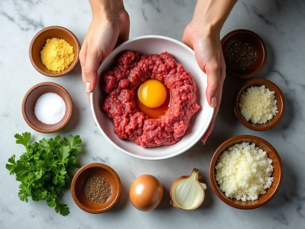 Ingredients for homemade air fryer meatballs