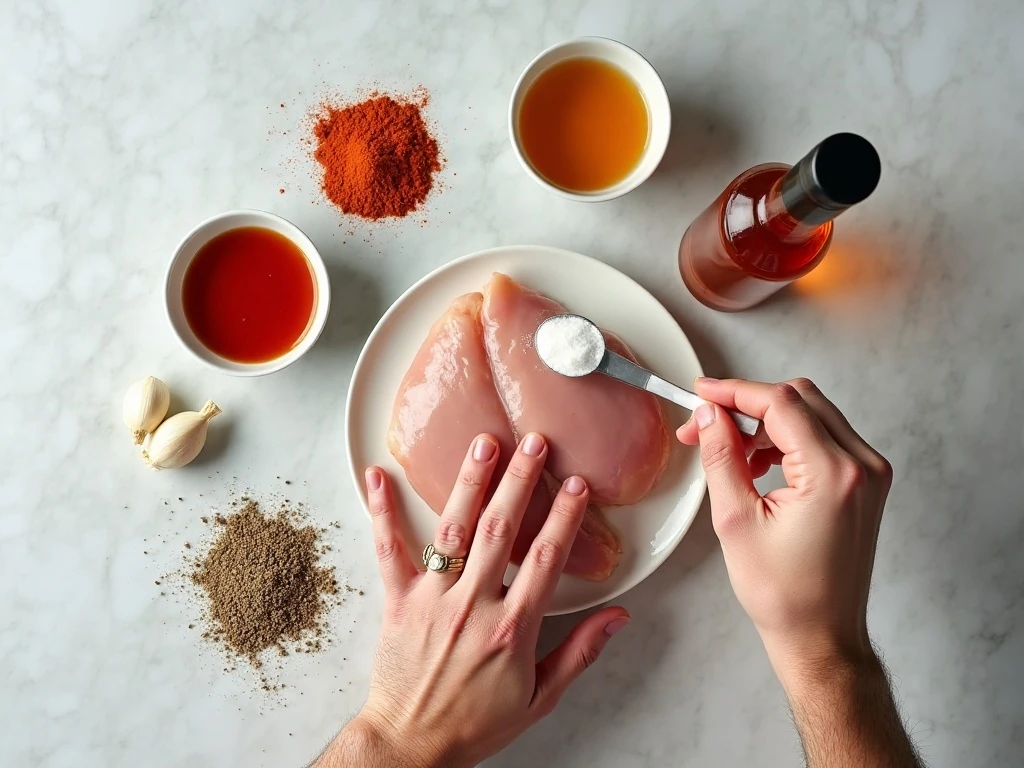 Ingredients for homemade Buffalo chicken marinade