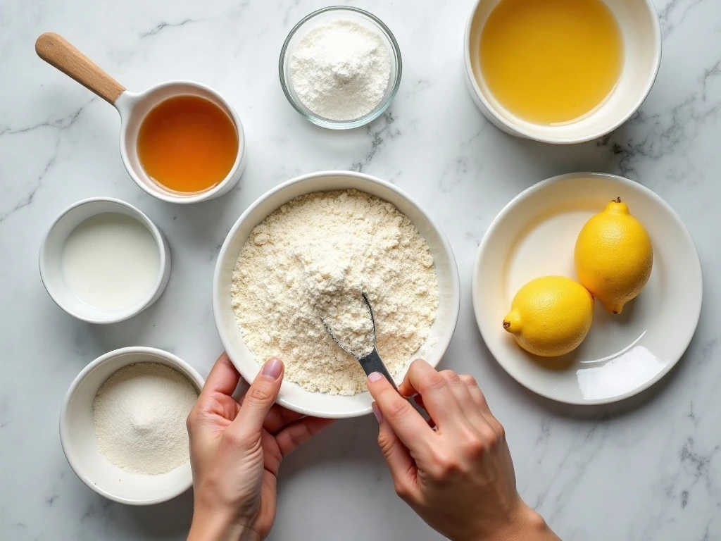 Ingredients for homemade amaretti cookies