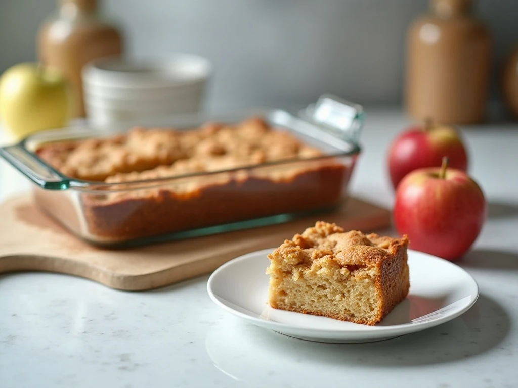 Apple cake squares ready for storage and serving