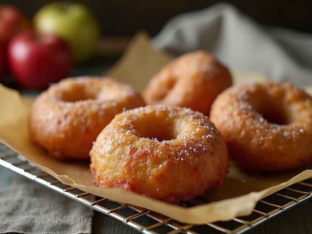 Fresh apple fritters ready to serve