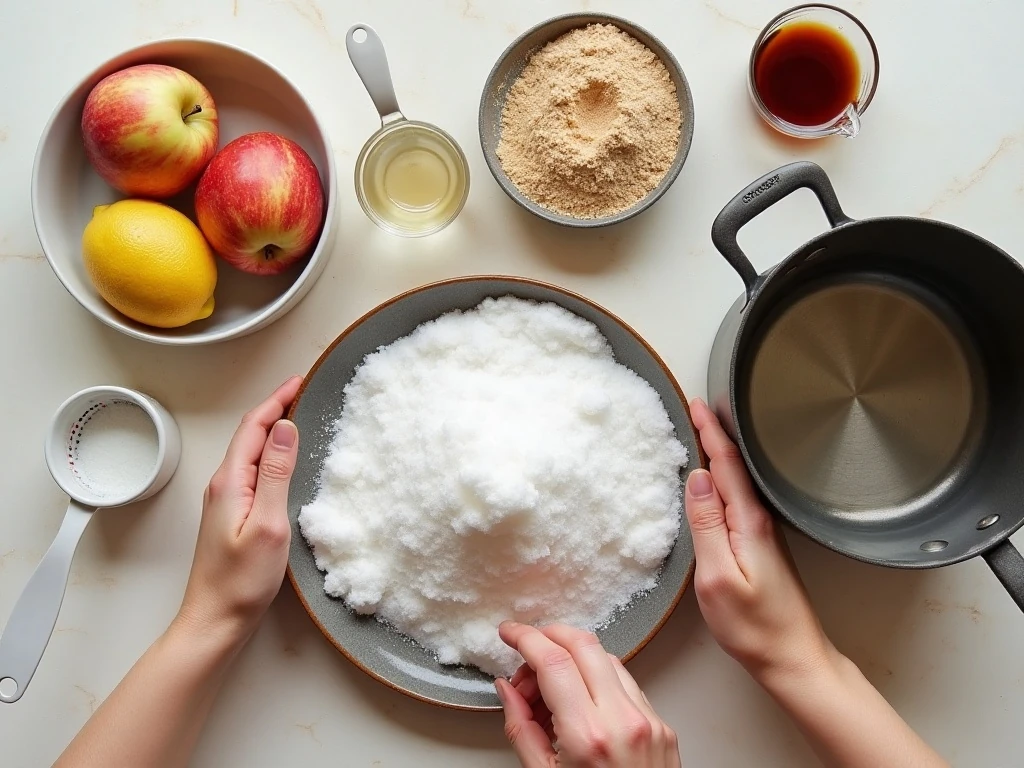 Ingredients for easy apple jam without pectin