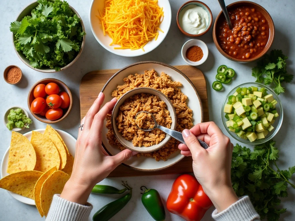 Ingredients for easy baked chicken tacos