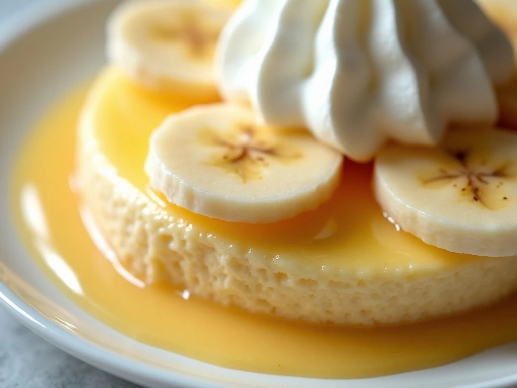 Fresh banana slices and whipped cream on banana cream pie