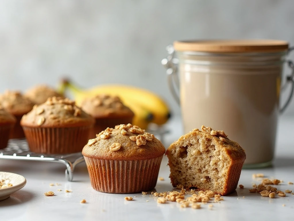 Banana oatmeal muffins ready for storage and serving