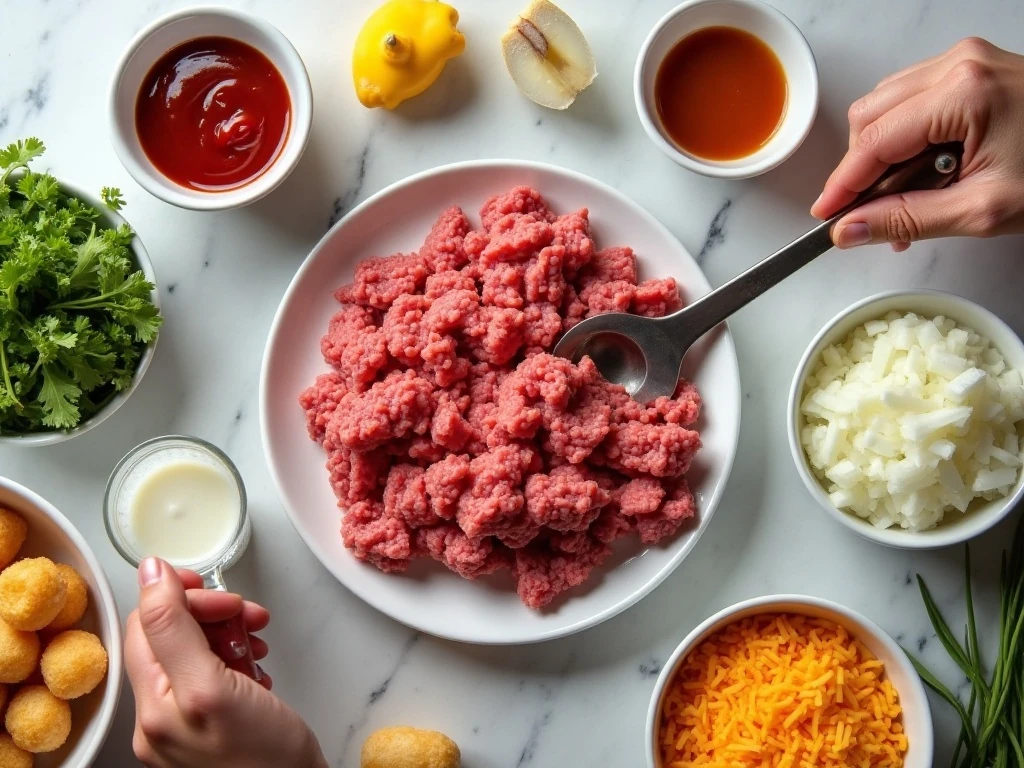 Ingredients for easy Big Mac casserole