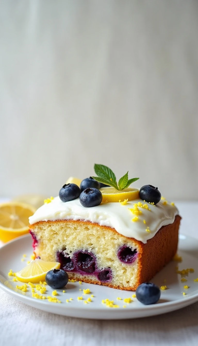 Easy Blueberry Cake with Whipped Lemon Frosting Recipe