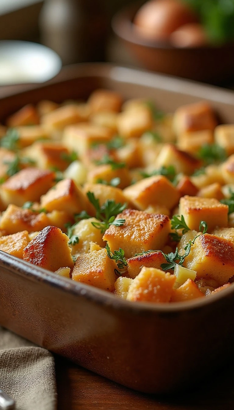 Easy Bread Stuffing Recipe with Butter, Sage, and Celery