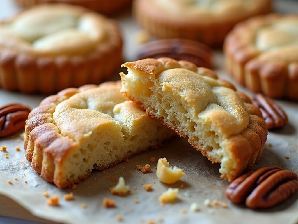 Tender crumb and pecans in butter shortbread