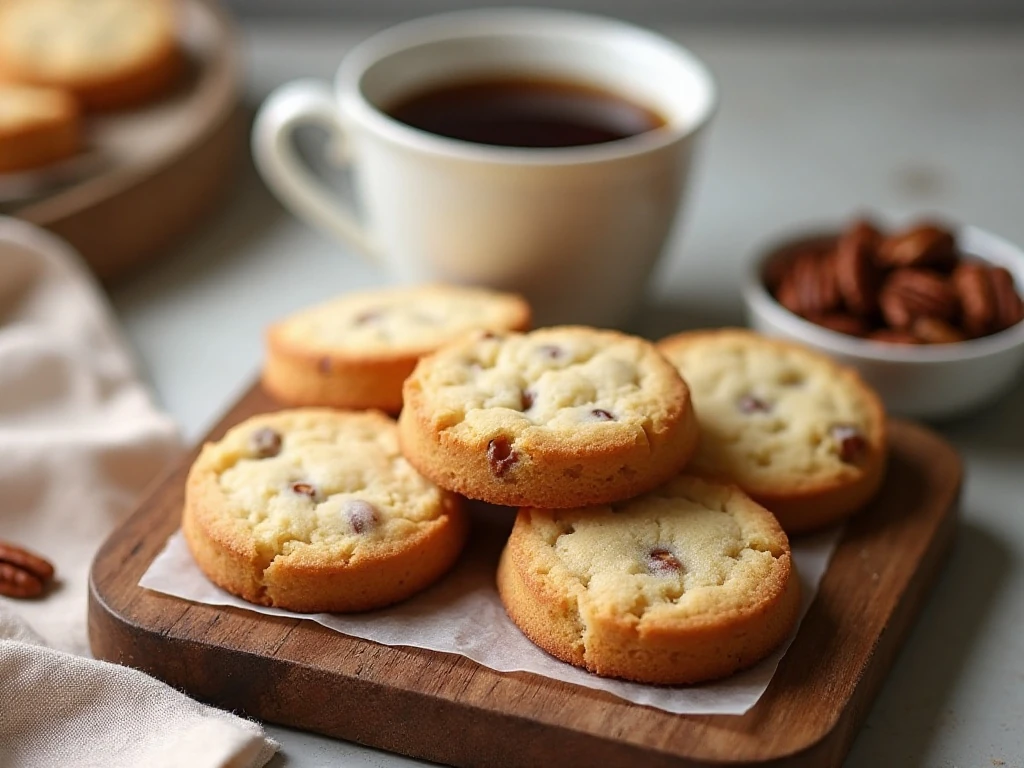 Butter pecan shortbread served with coffee