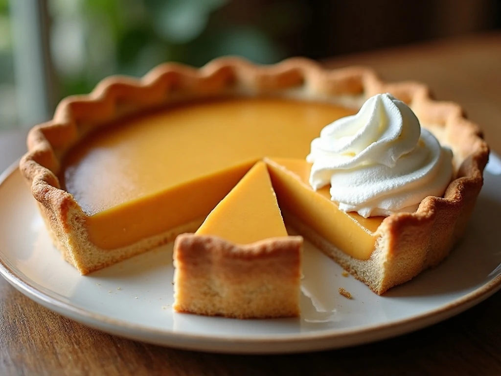 Easy butterscotch pie with whipped cream and creamy brown-sugar filling