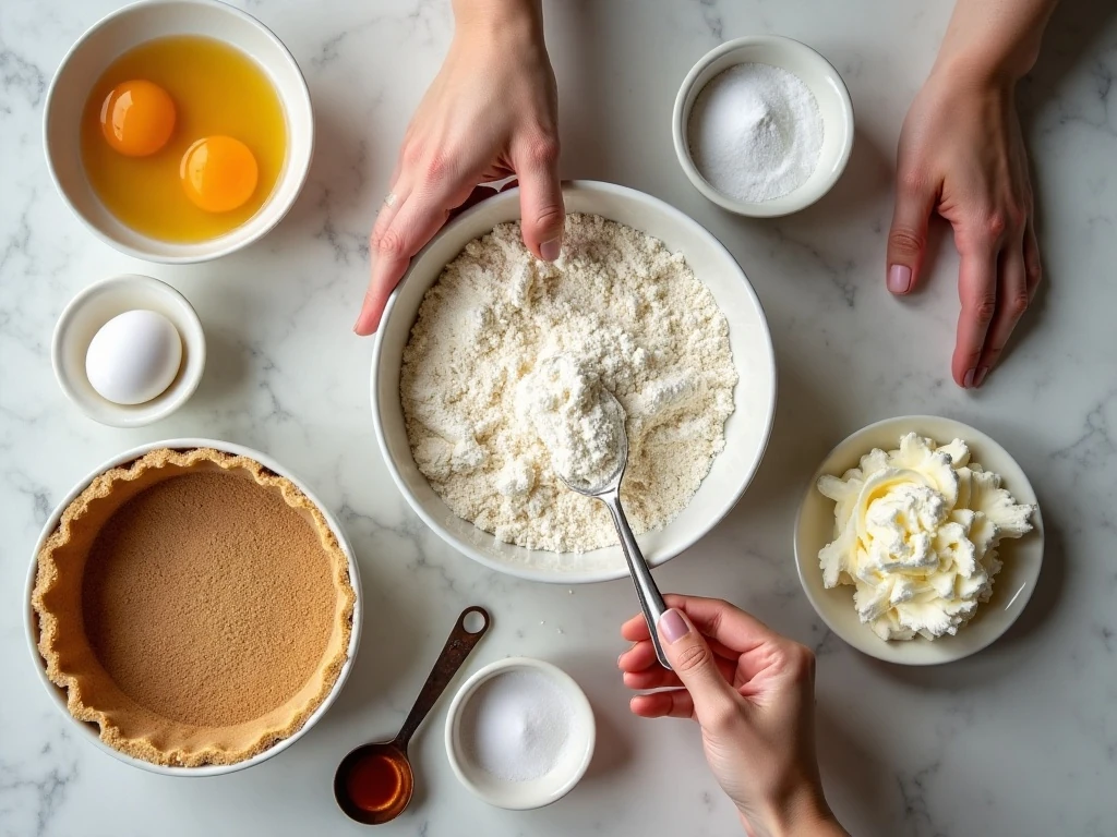 Ingredients for homemade butterscotch pie custard