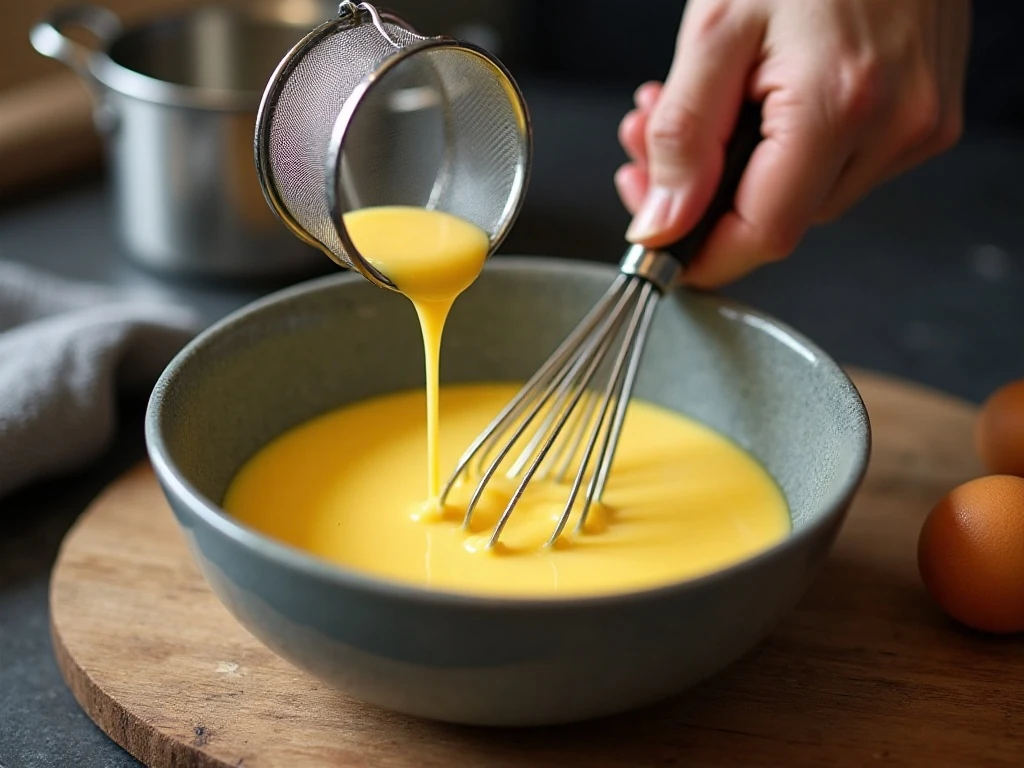 Tempering egg yolks for smooth butterscotch custard