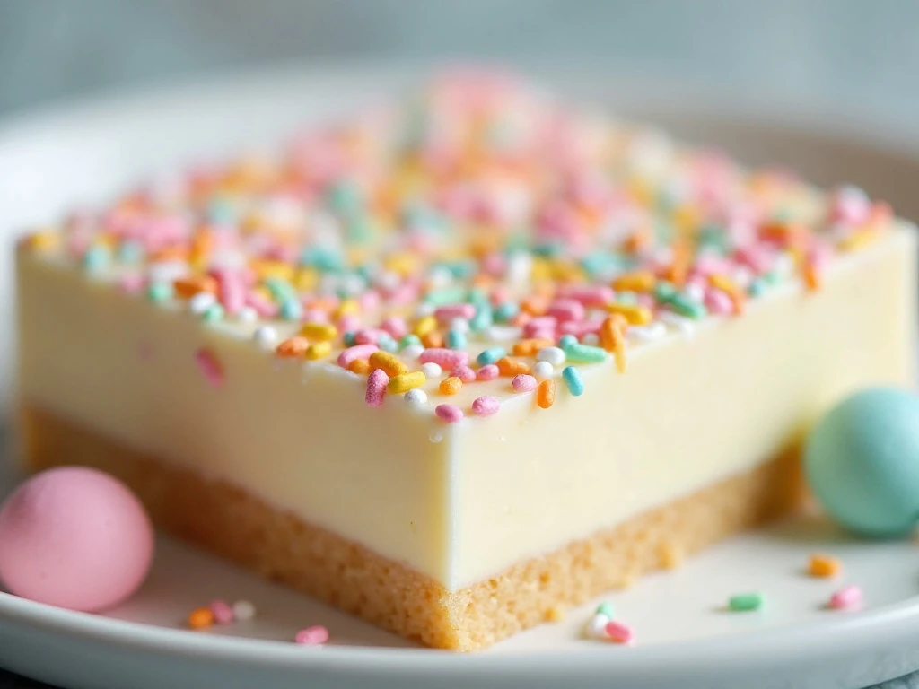 Colorful sprinkles decorating cake batter fudge
