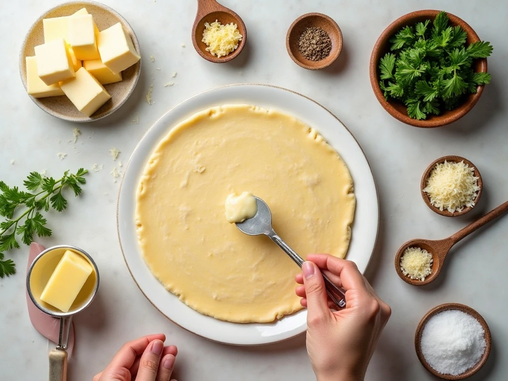 Ingredients for biscuit dough cheese pull-apart garlic bread