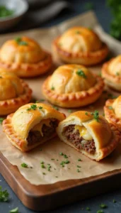 Easy Cheesy Beef, Onion, and Potato Puff Pastry Pockets