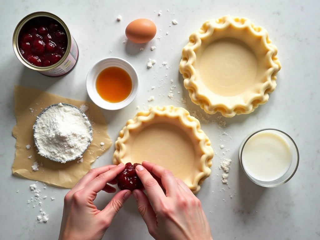 Ingredients for easy cherry hand pies