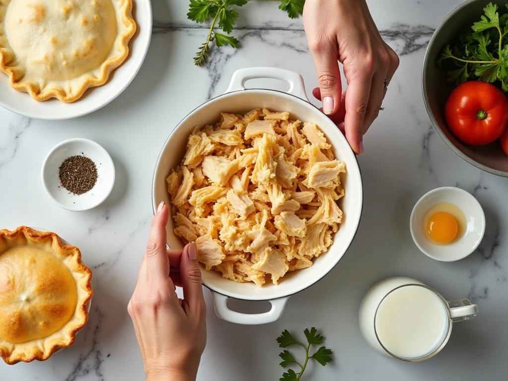 Ingredients for an easy chicken pot pie recipe