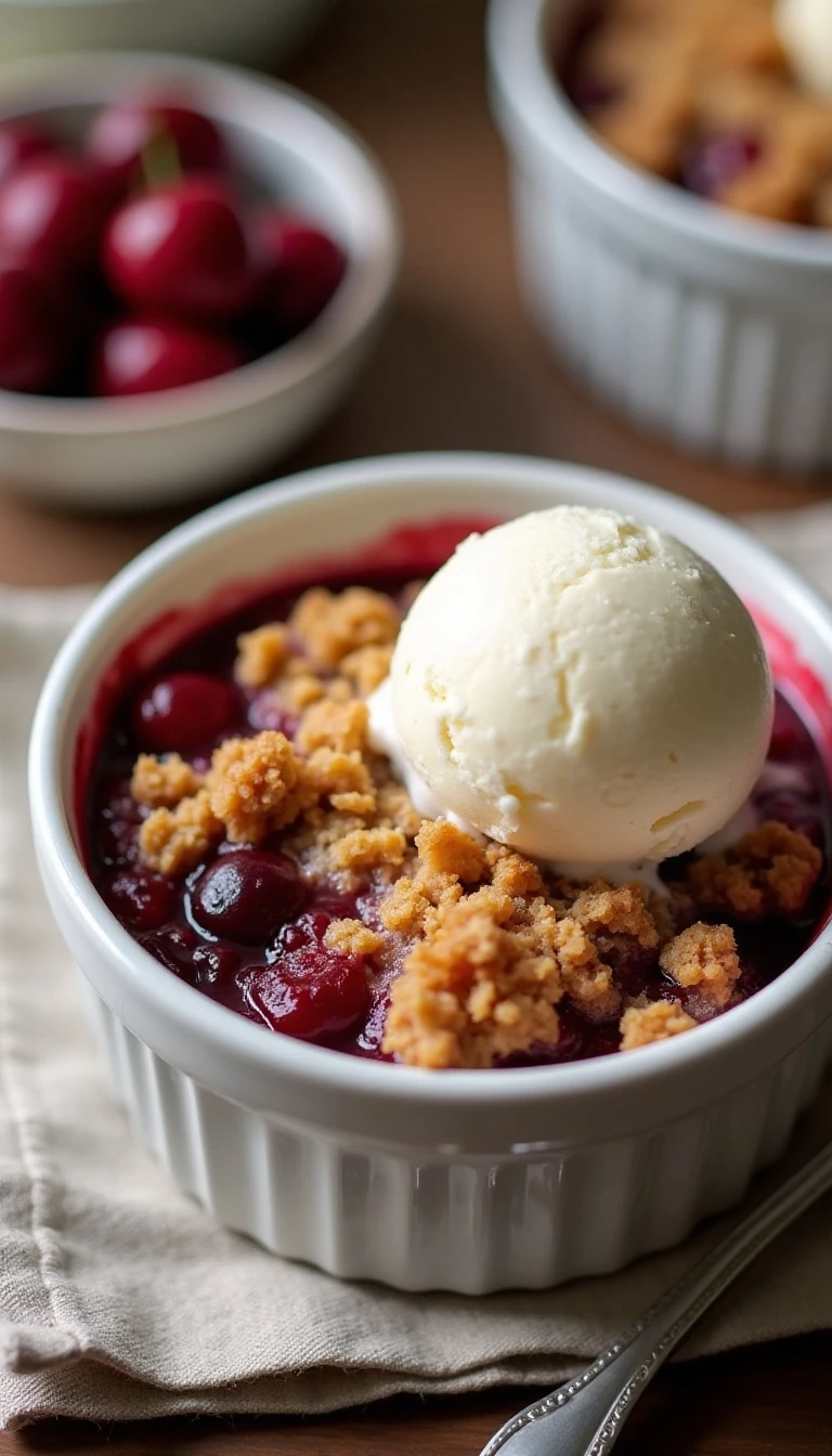 Easy Classic Cherry Crisp Recipe with Buttery Oat Topping