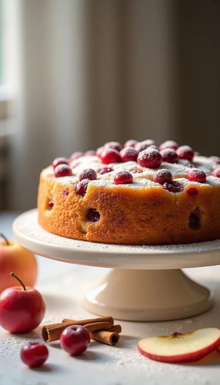 Easy Cranberry and Apple Cake Recipe