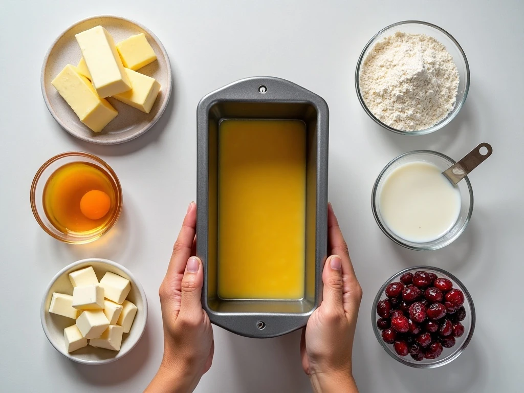 Ingredients for cranberry white chocolate quick bread
