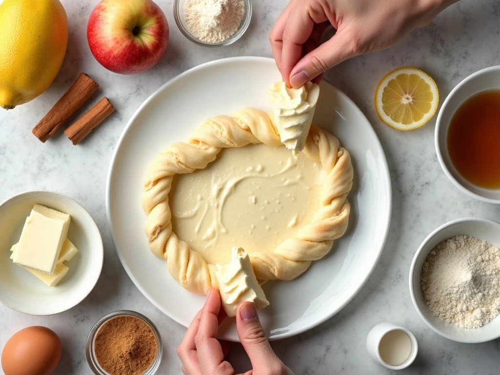 Ingredients for apple cream cheese Danish