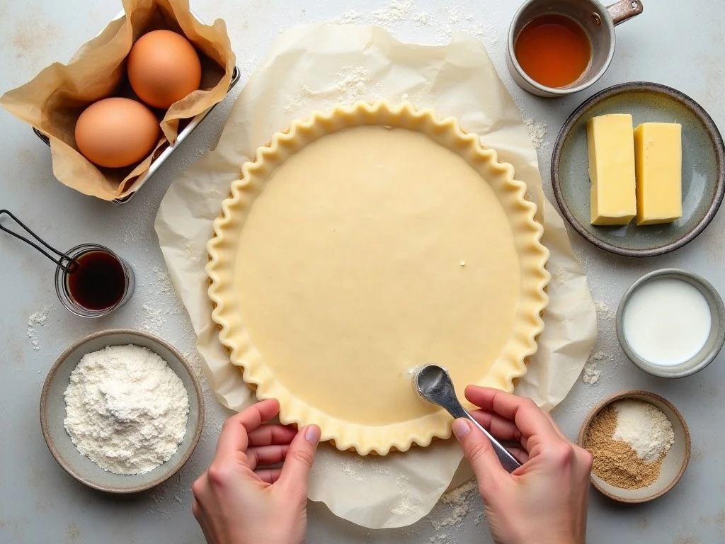 Ingredients for homemade egg custard tarts