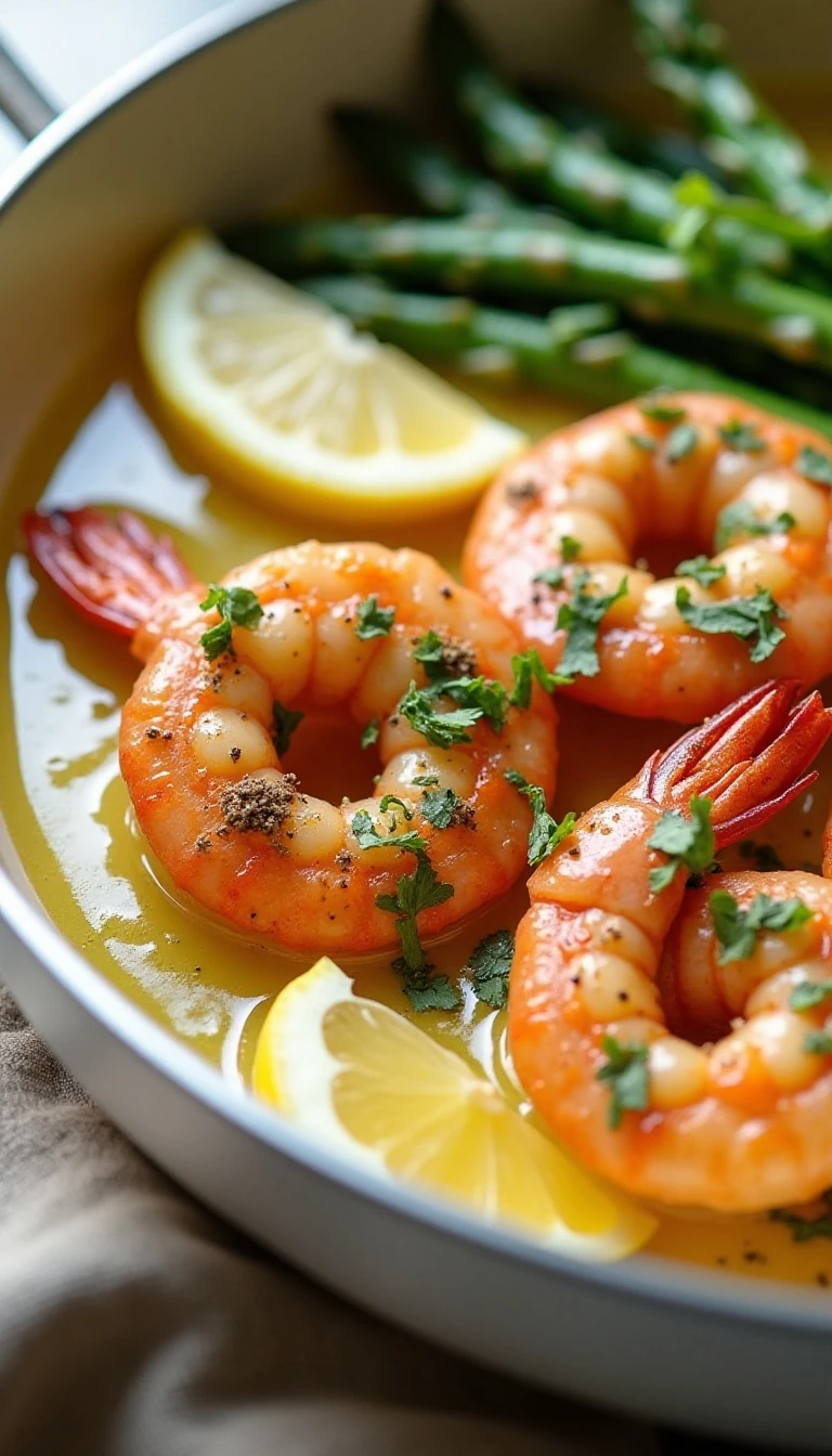 Easy Garlic Butter Shrimp with Asparagus Recipe
