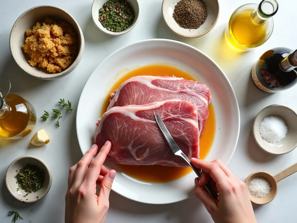 Ingredients for brown sugar Dijon glazed pork loin