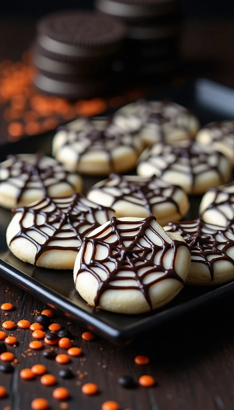 Easy Halloween Spiderweb Oreos Recipe
