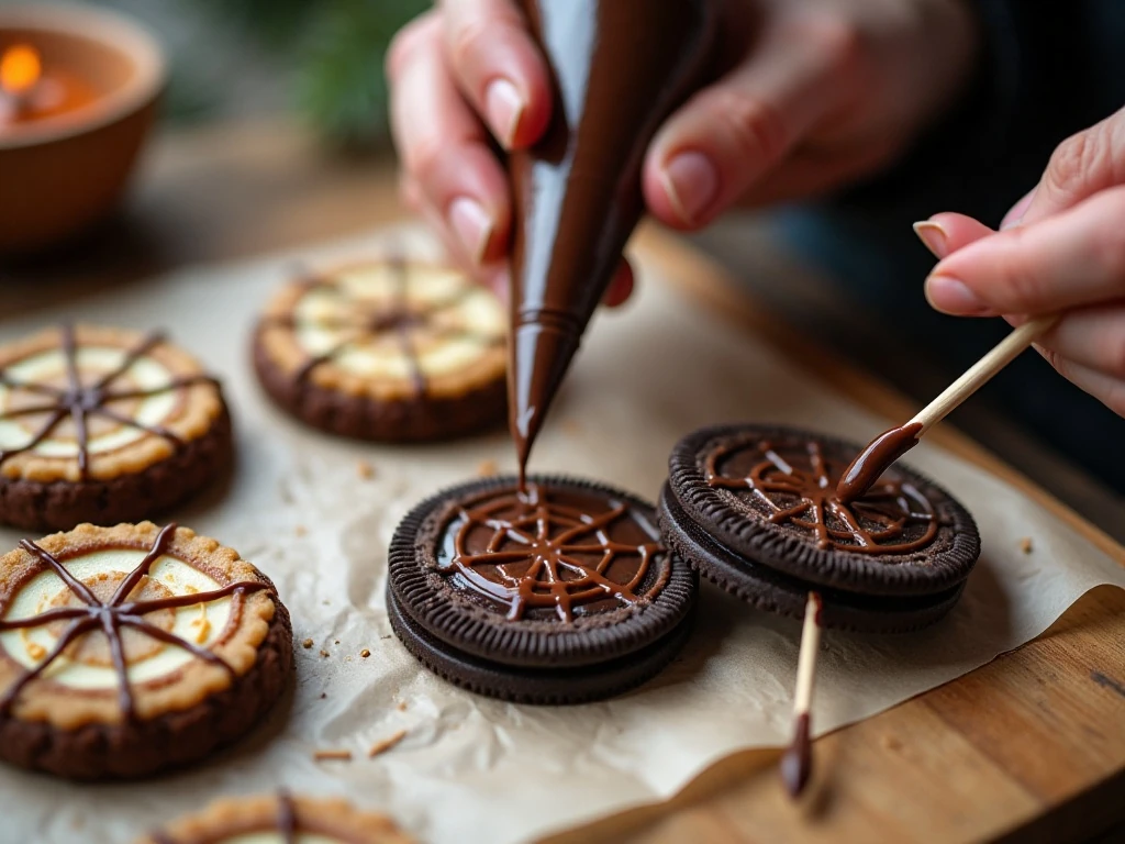 Tools and technique for making Oreo spiderweb designs