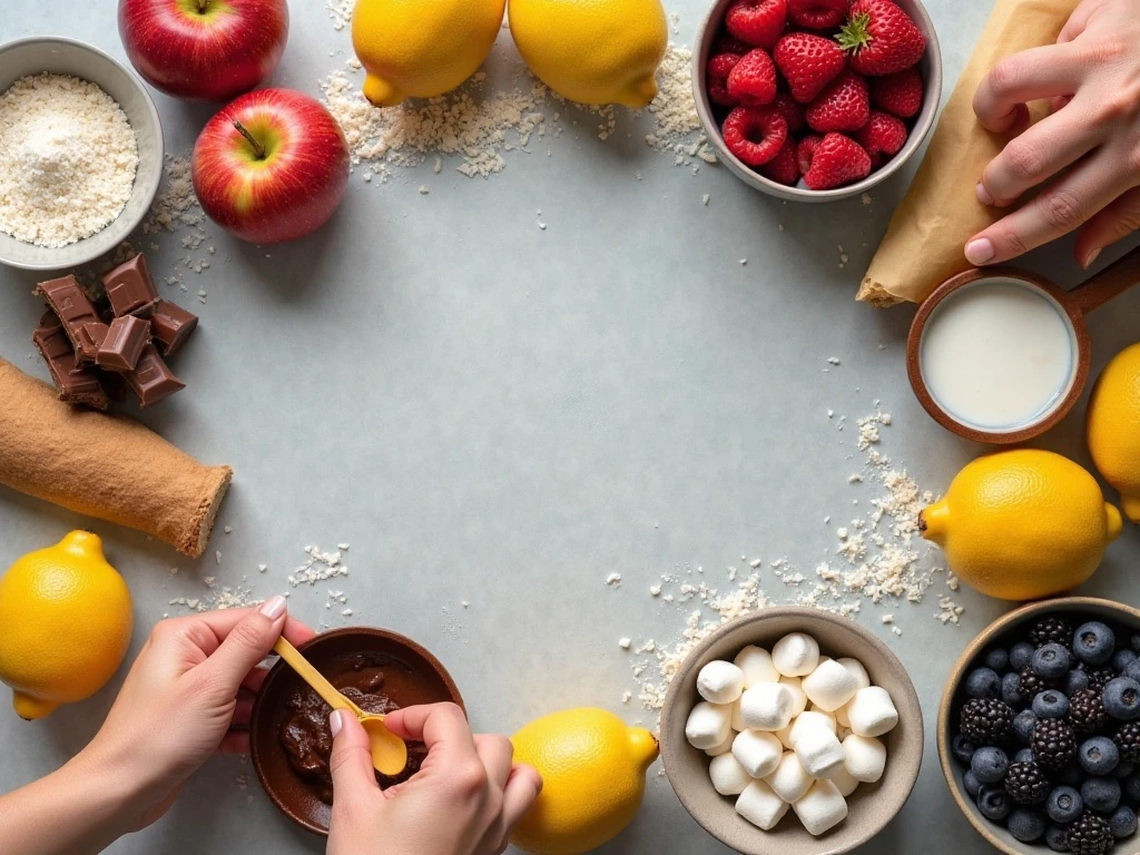 Ingredients for assorted handheld dessert ideas
