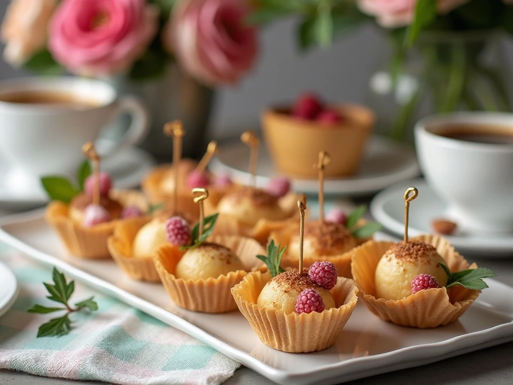 Handheld desserts arranged for entertaining