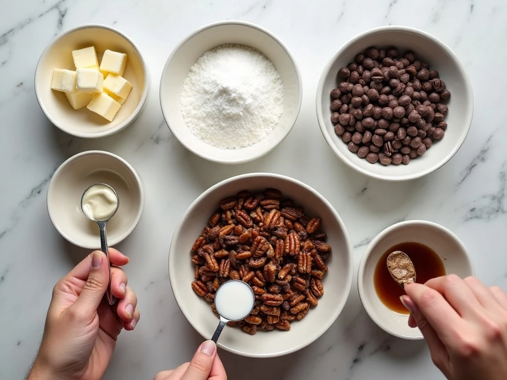 Ingredients for easy Irish cream chocolate fudge