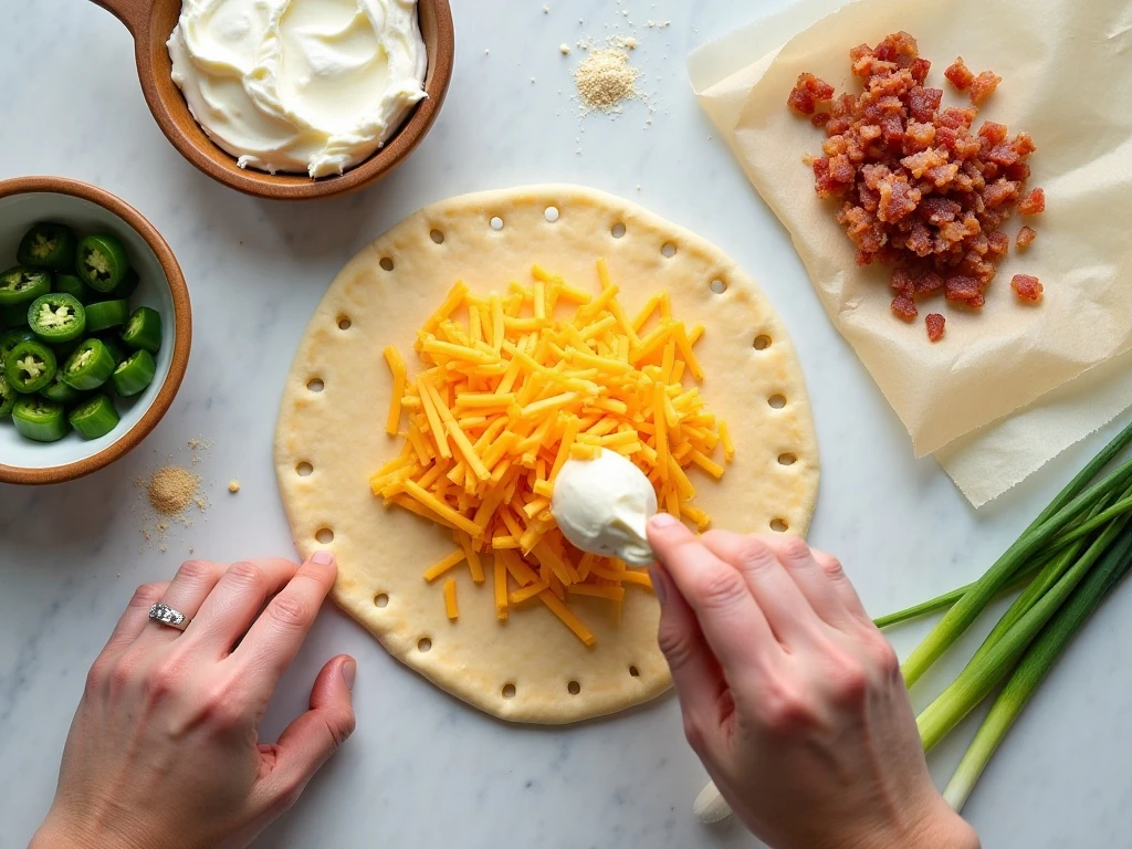 Ingredients for easy jalapeno popper rolls