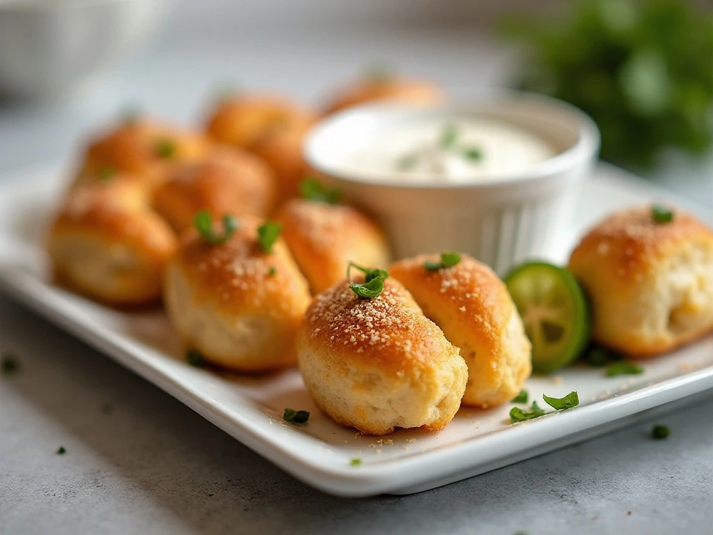 Jalapeno popper rolls served warm with ranch dip