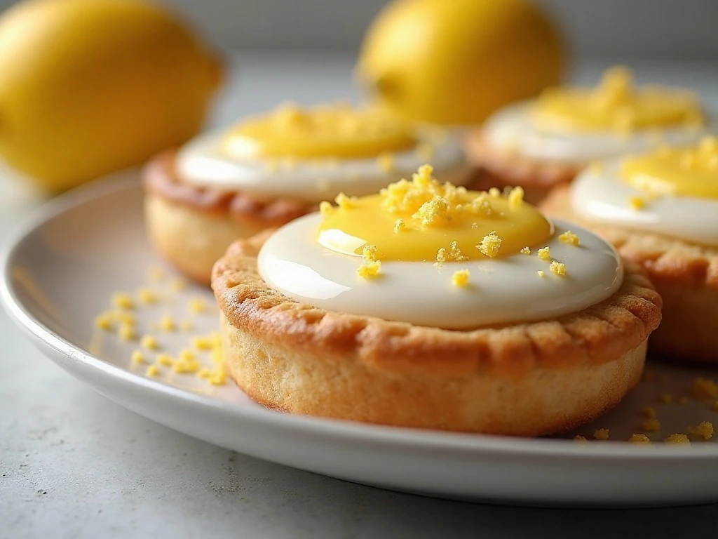 Glazed lemon curd hand pie with lemon zest