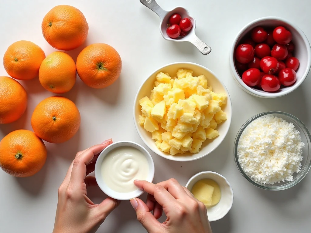 Ingredients for easy mandarin orange dessert