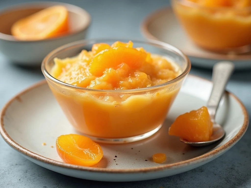 Chilled mandarin orange dessert ready to serve