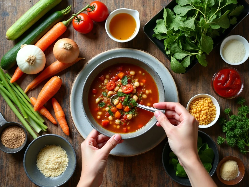 Ingredients for easy minestrone soup