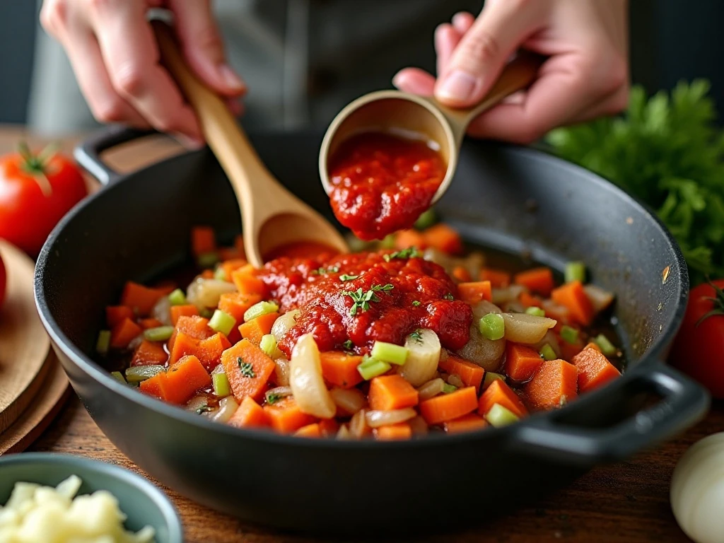 Sautéing vegetables for minestrone soup