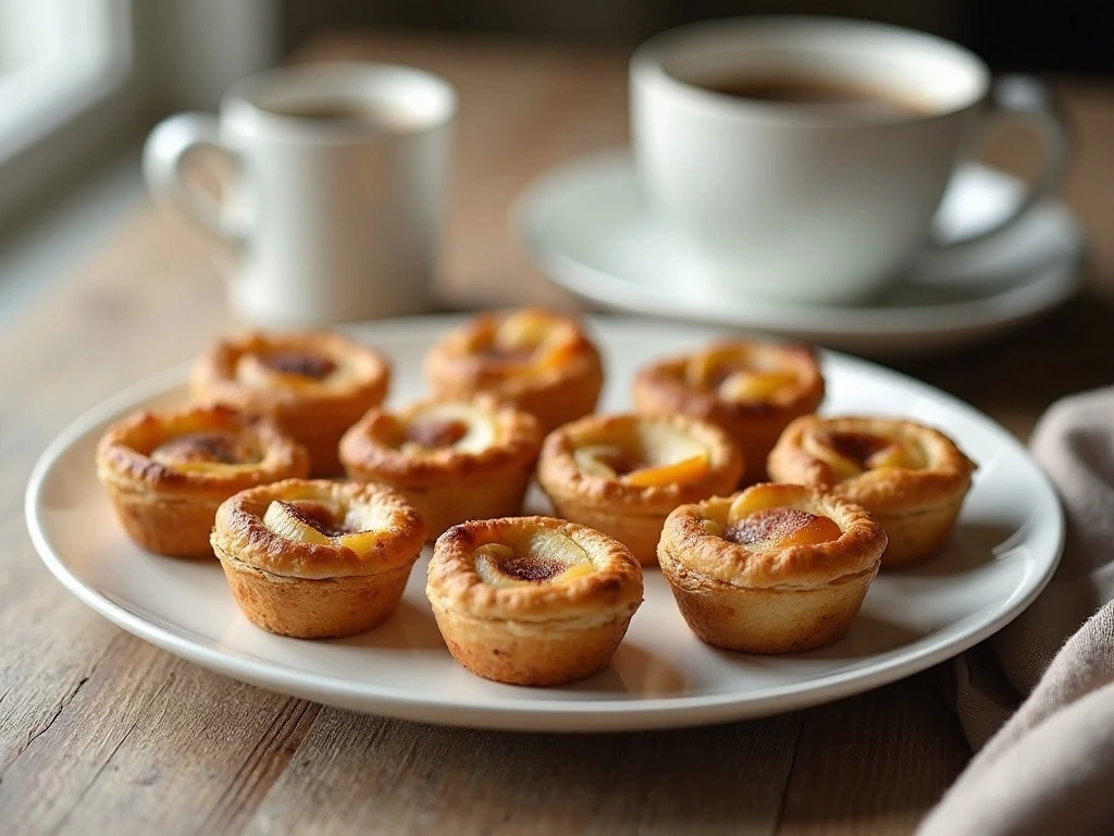 Muffin tin mini apple pies arranged for breakfast
