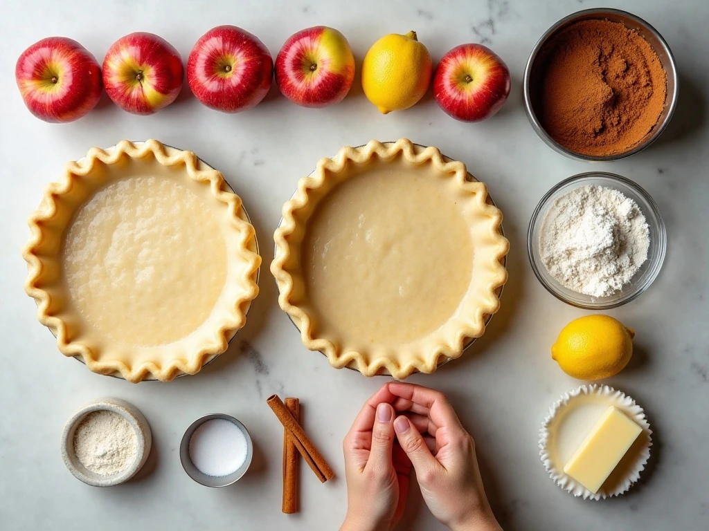 Ingredients for easy mini apple pies