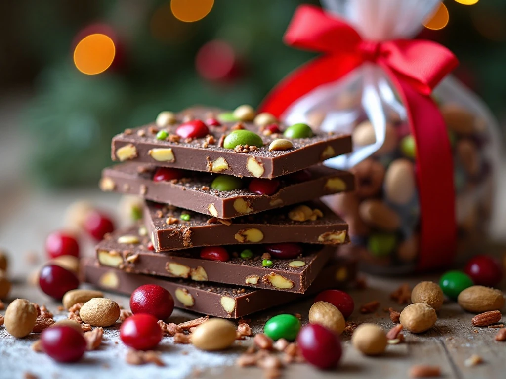 Nutcracker Bark packaged for holiday gifting