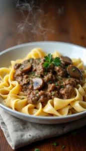 Easy One-Pot Ground Beef Stroganoff Recipe